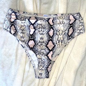 High waisted snake skin swim bottoms